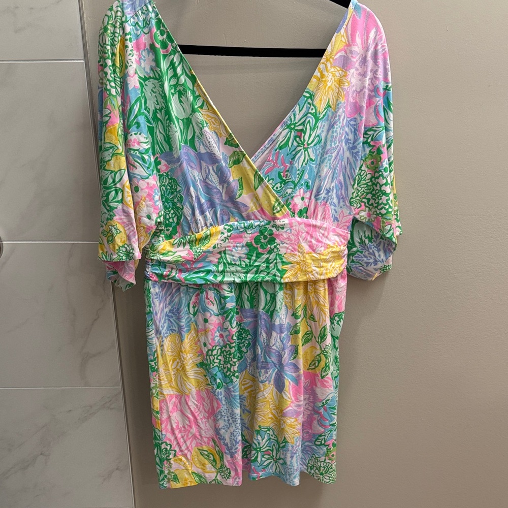 Lilly Pulitzer Floral Pastel Skort — Pink, Green, Yellow, Blue
